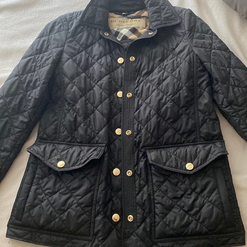 Burberry womens coat. Size xs. Black.